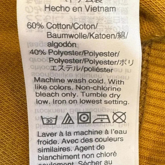 ๐ 6/$60 J. Crew Pullover Fleece Sweatshirt Cropped Mustard Soft Material Small - Picture 5 of 5